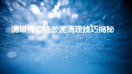 清堵機價格淤泥清理技巧揭秘：有效清除污泥的秘密方法是什么？